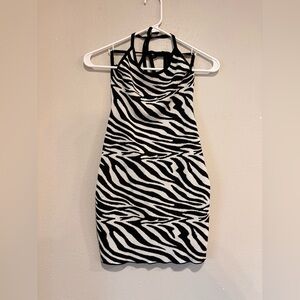 Superdown Allie Zebra Knit Mini Dress Size S Bodycon